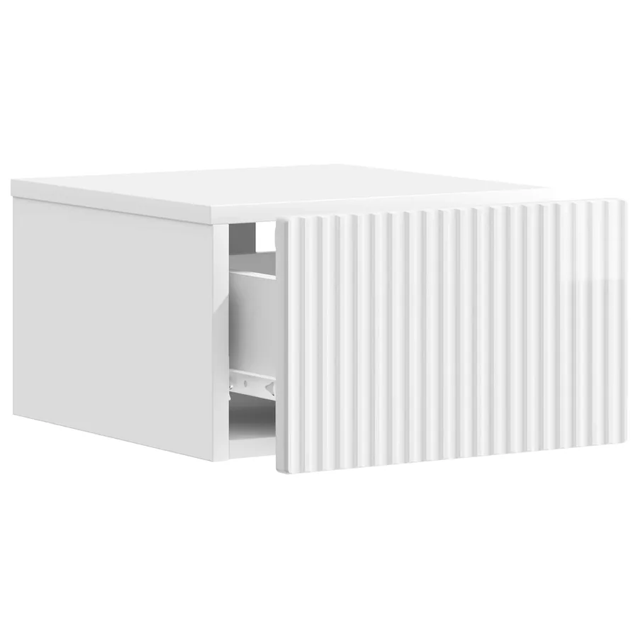 Cabinet de chevet mural Blanc brillant 33 x 34,5 x 20 cm - 4