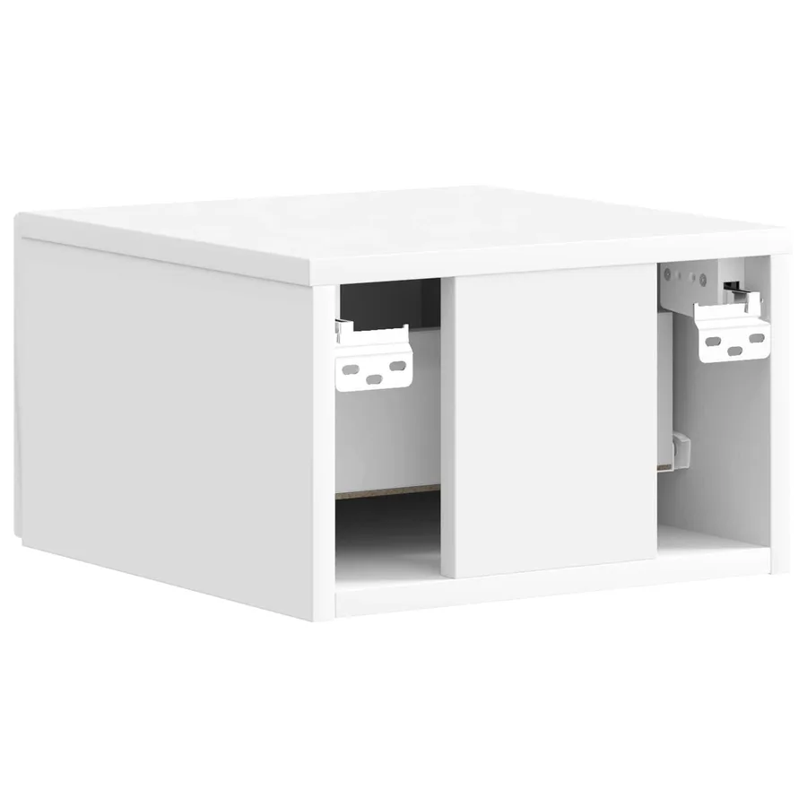 Cabinet de chevet mural Blanc brillant 33 x 34,5 x 20 cm - 7