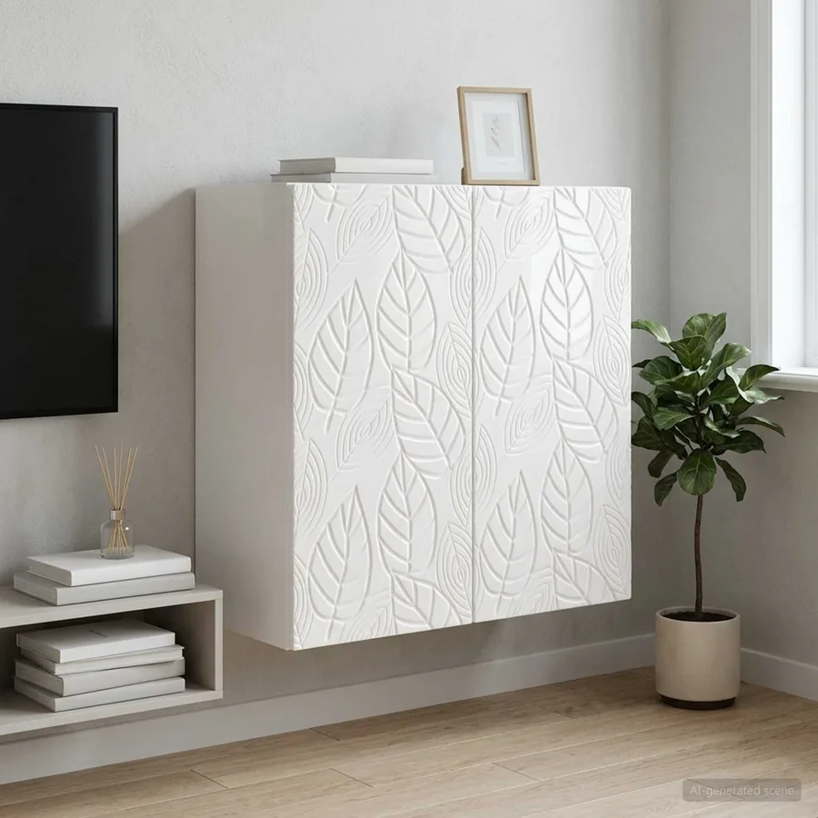 Armoire Murale Blanc brillant 59 x 31 x 60 cm Bois d'ingénierie