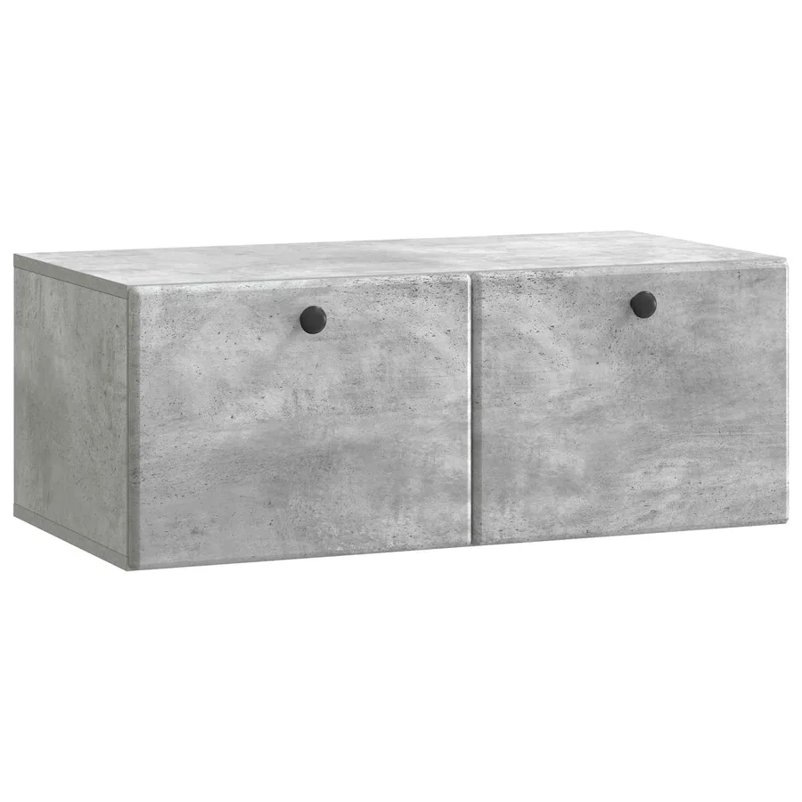 Meuble TV mural 78,5 x 41 x 30 cm Gris béton Bois d'ingénierie - 2
