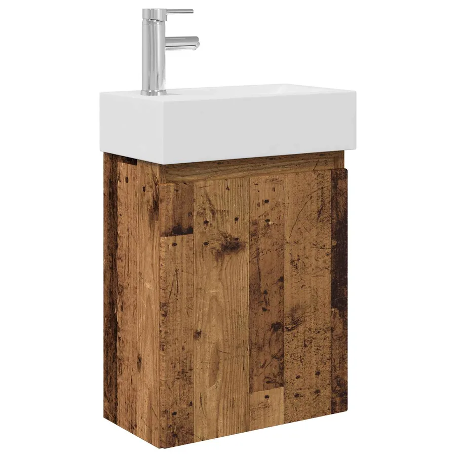 Meuble de salle de bain avec robinet Bois ancien - 2