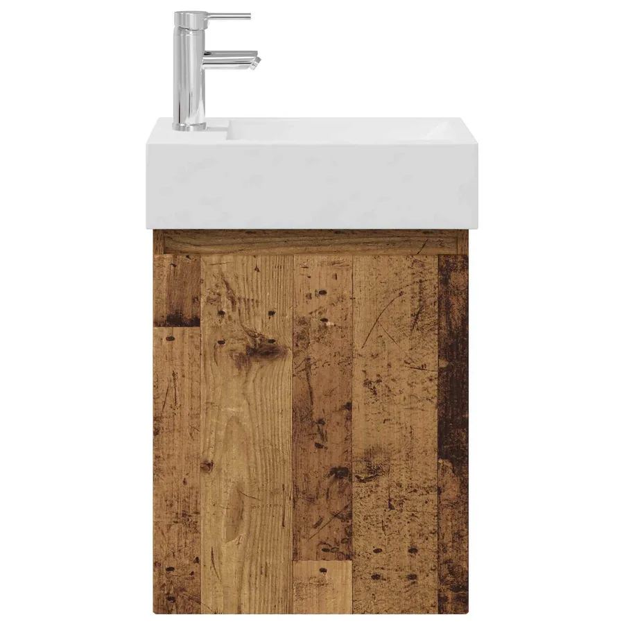 Meuble de salle de bain avec robinet Bois ancien - 5