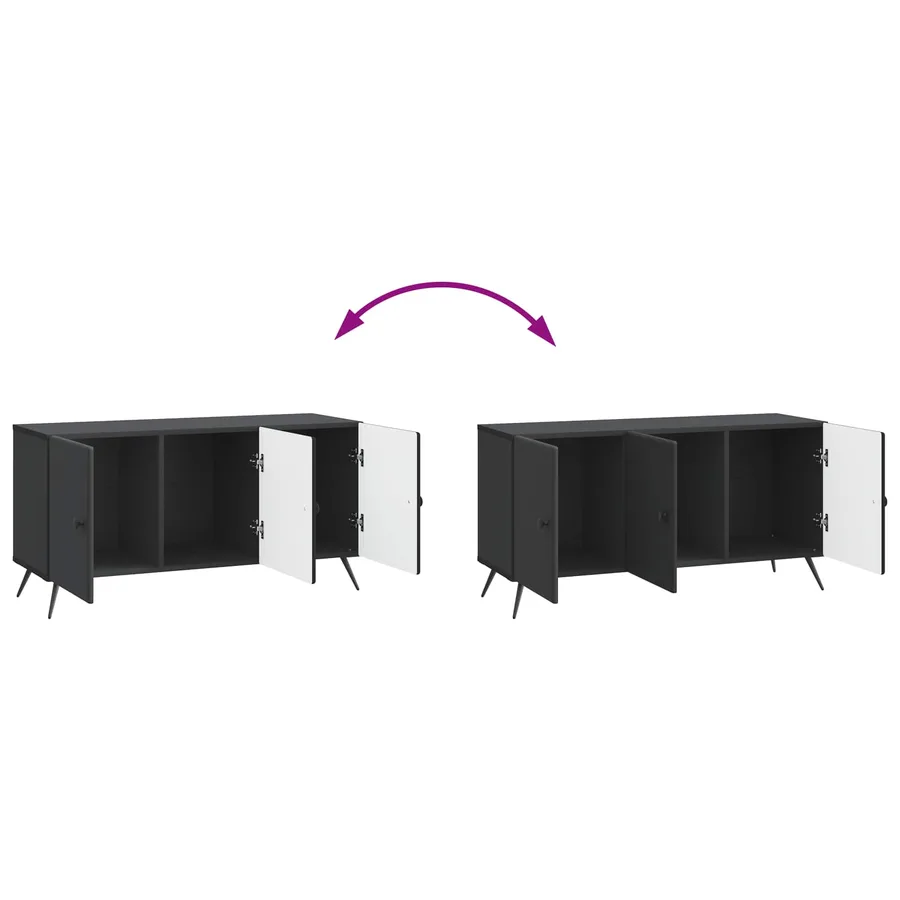 Meuble TV Noir 99 x 34,5 x 50 cm Bois d'ingénierie - 11