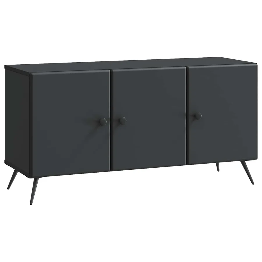 Meuble TV Noir 99 x 34,5 x 50 cm Bois d'ingénierie - 2