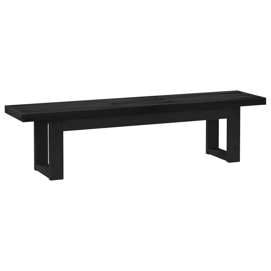 Banc de salle à manger NOAIN 160 x 41 x 45 cm Pin massif Noir - 5
