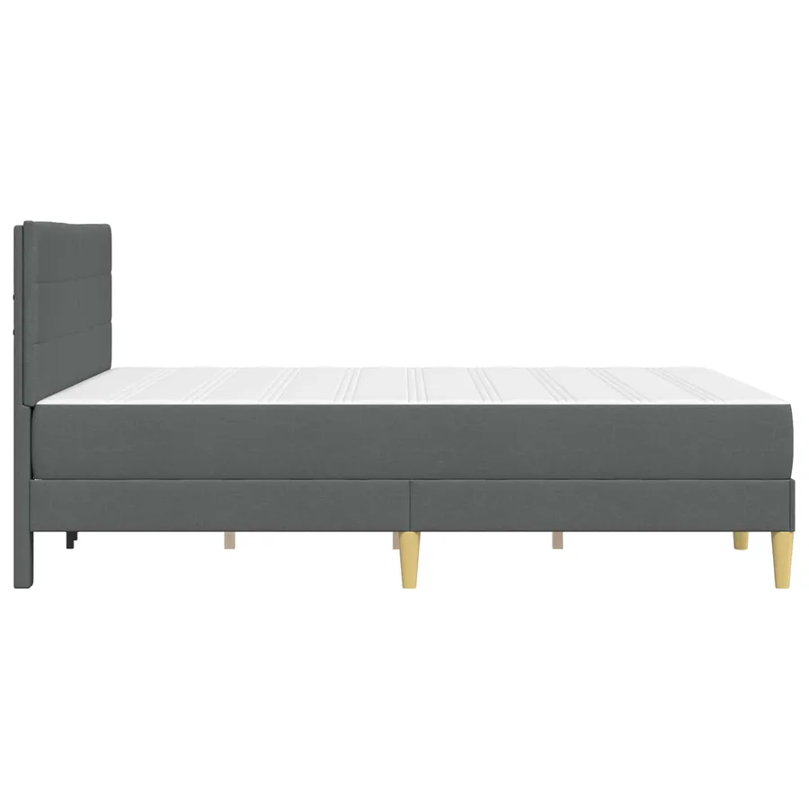 Cadre de lit Gris foncé 140 x 200 cm Polyester - 7