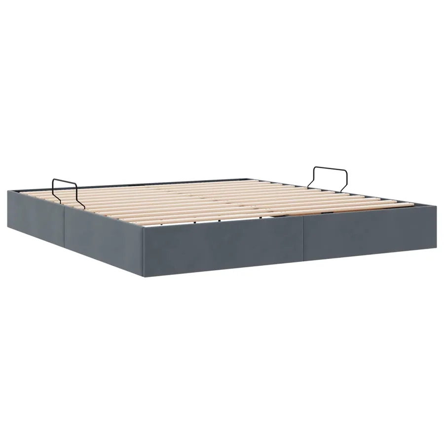Cadre de lit ottoman Gris foncé 180 x 200 cm Velours - 5