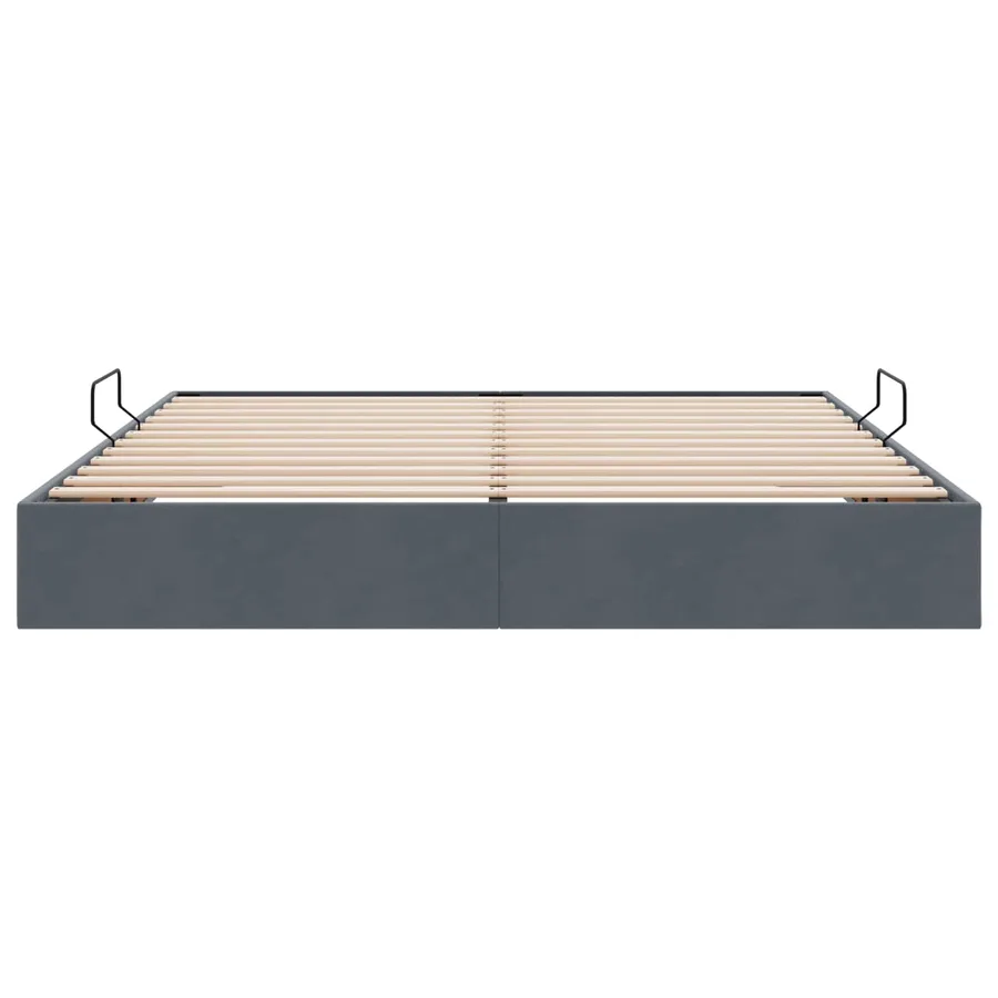 Cadre de lit ottoman Gris foncé 180 x 200 cm Velours - 7