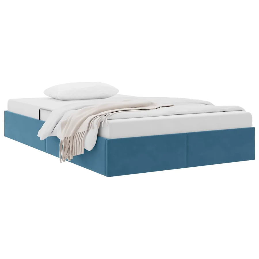 Cadre de lit ottoman Bleu foncé 120 x 200 cm Velours - 3