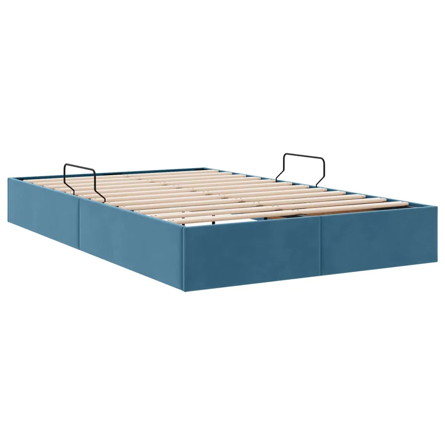 Cadre de lit ottoman Bleu foncé 120 x 200 cm Velours - 5