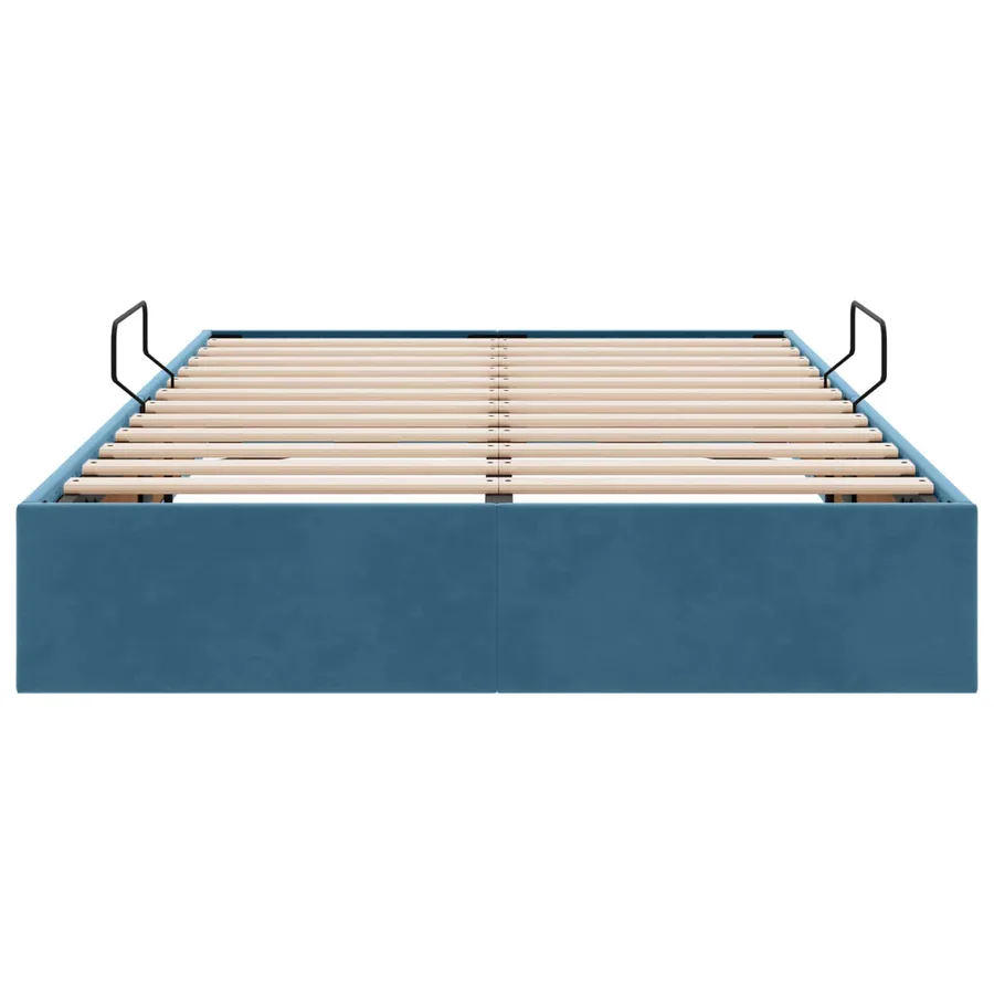 Cadre de lit ottoman Bleu foncé 120 x 200 cm Velours - 7