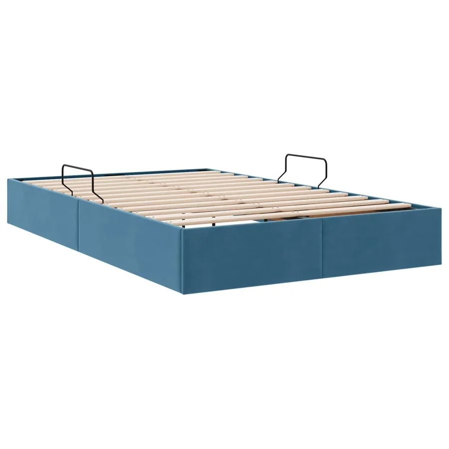 Cadre de lit ottoman Bleu foncé 120 x 200 cm Velours - 9