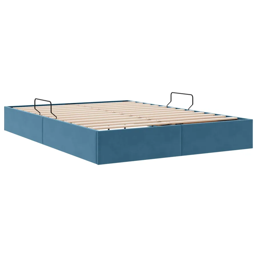 Cadre de lit ottoman Bleu foncé 140 x 200 cm Velours - 5