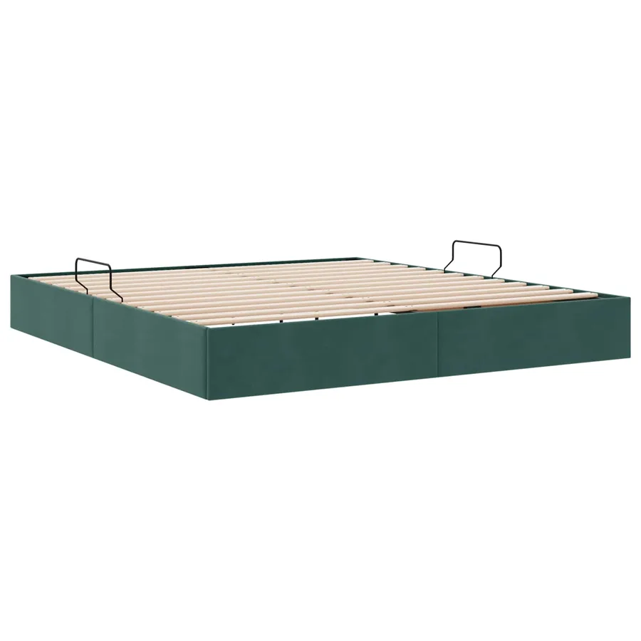 Cadre de lit ottoman Vert foncé 180 x 200 cm Velours - 5