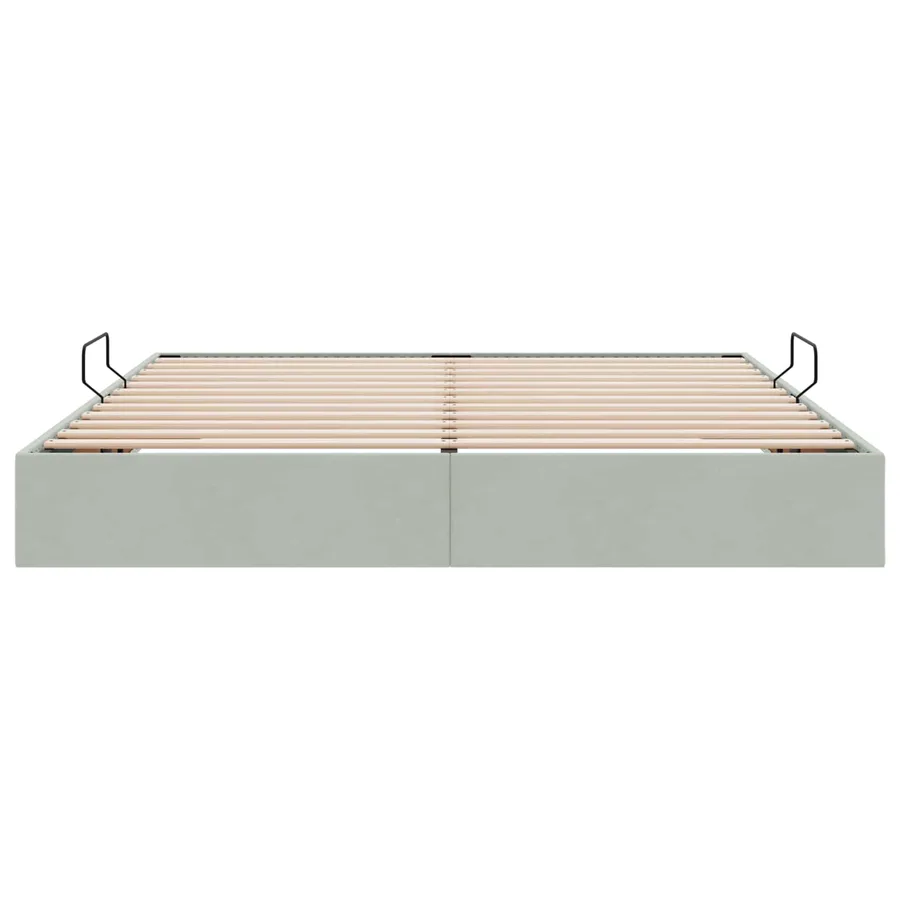 Cadre de lit ottoman Gris clair 160 x 200 cm Velours - 7