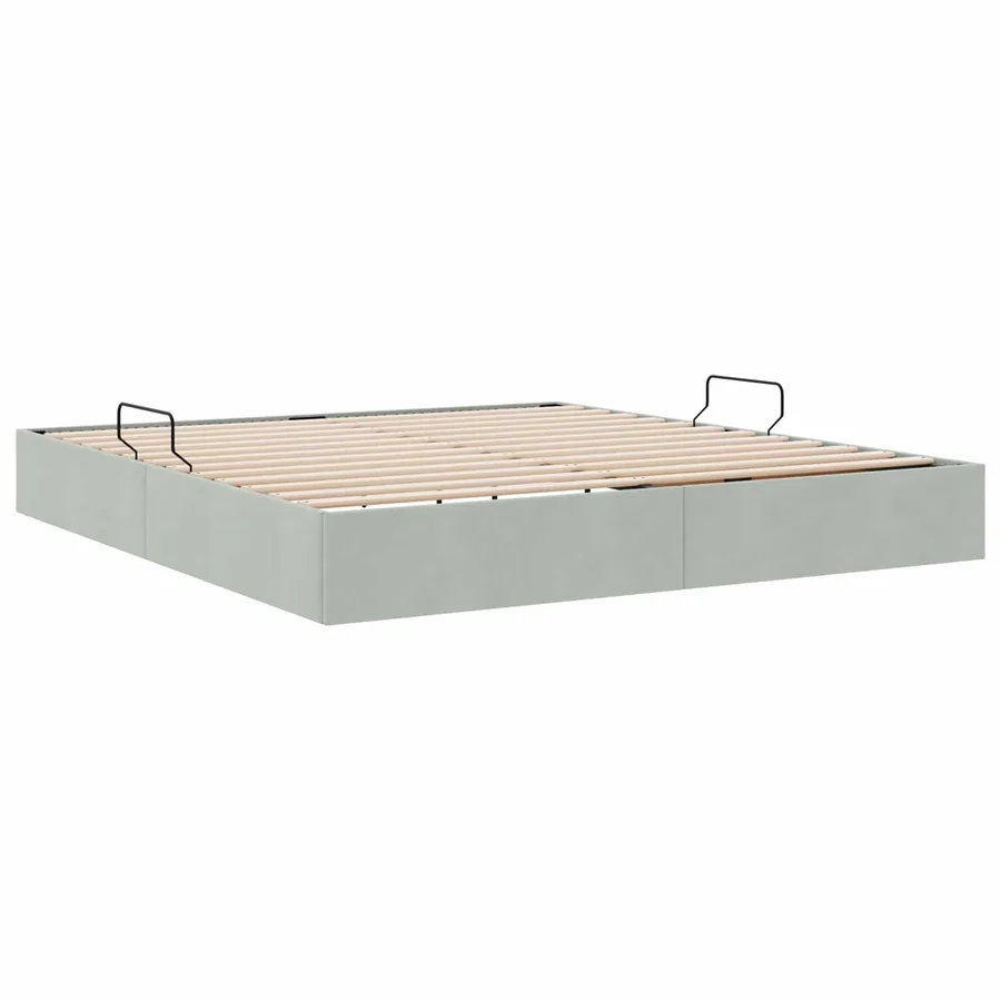 Cadre de lit ottoman Gris clair 160 x 200 cm Velours - 9