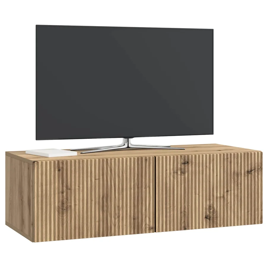 Meuble TV mural 98 x 41 x 30 cm Chêne artisanal - 3