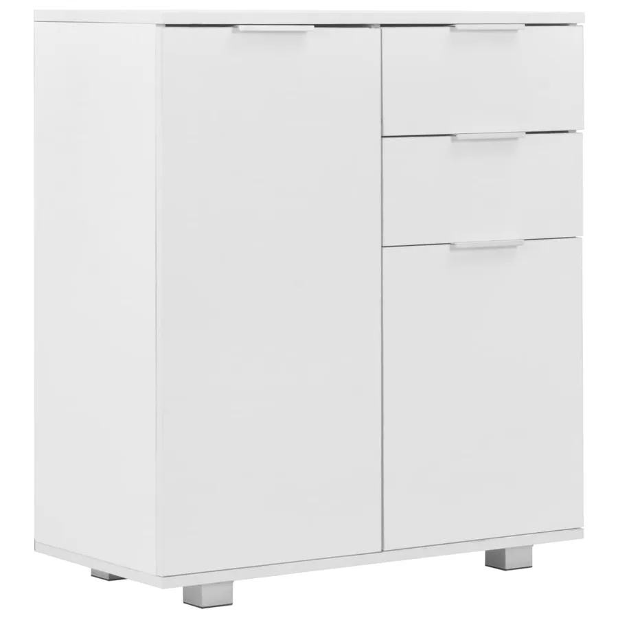 Buffet Blanc brillant 71 x 35 x 80 cm Bois d'ingénierie - 2