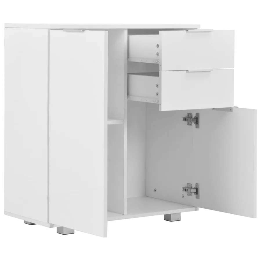 Buffet Blanc brillant 71 x 35 x 80 cm Bois d'ingénierie - 4