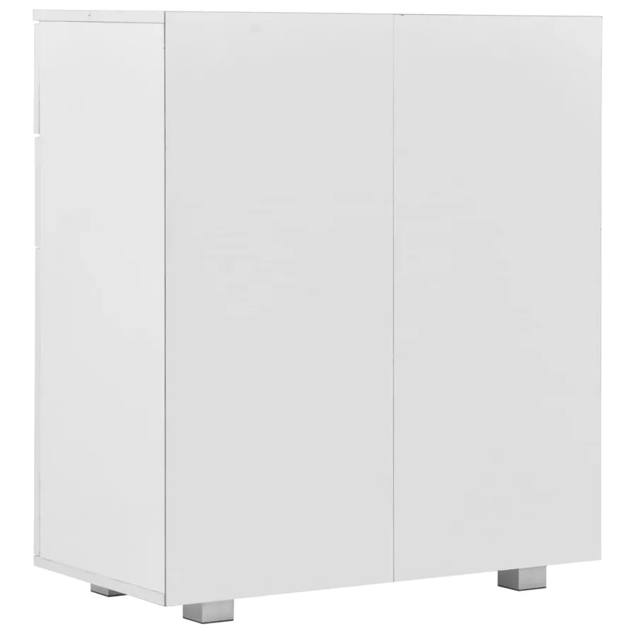 Buffet Blanc brillant 71 x 35 x 80 cm Bois d'ingénierie - 5