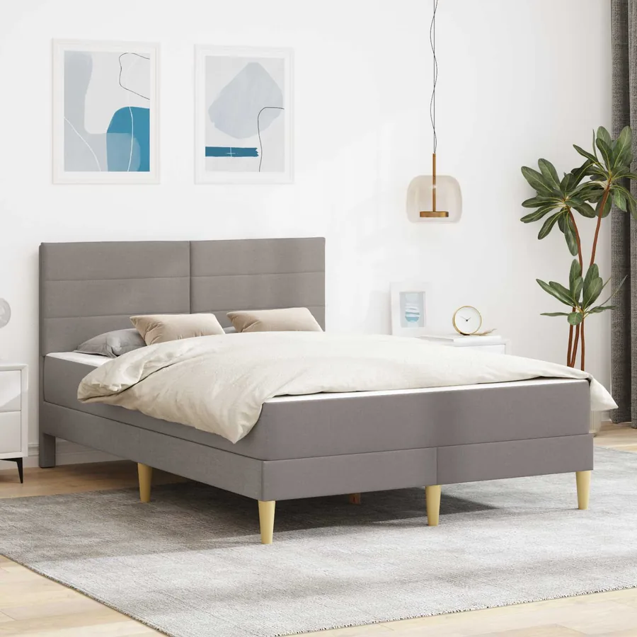 Cadre de lit Taupe 140 x 190 cm Polyester