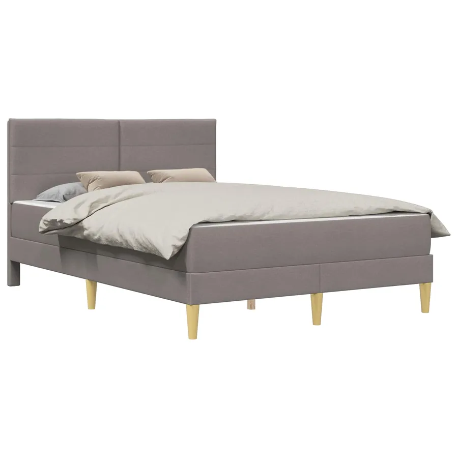 Cadre de lit Taupe 140 x 190 cm Polyester - 2