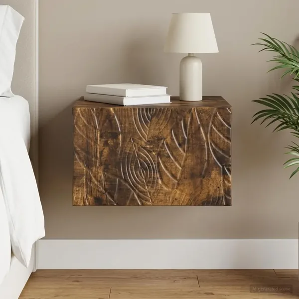 Table d'appoint murale Chêne fumé 34,5 x 33 x 20 cm