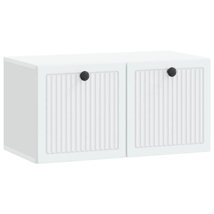 Meuble TV mural Blanc 59,5 x 31 x 30 cm Bois d'ingénierie - 2
