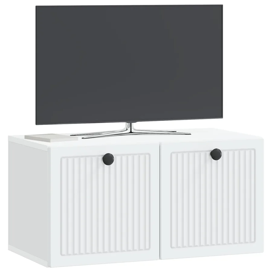 Meuble TV mural Blanc 59,5 x 31 x 30 cm Bois d'ingénierie - 3