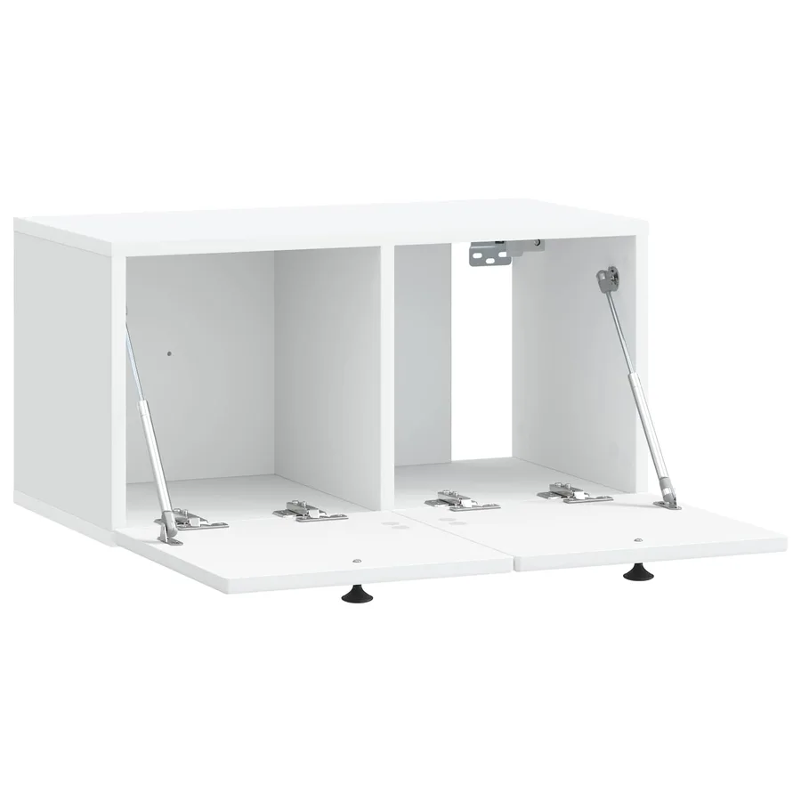 Meuble TV mural Blanc 59,5 x 31 x 30 cm Bois d'ingénierie - 5