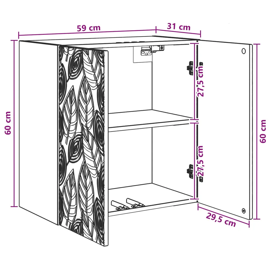Armoire Murale 59 x 31 x 60 cm Bois d'ingénierie - 9