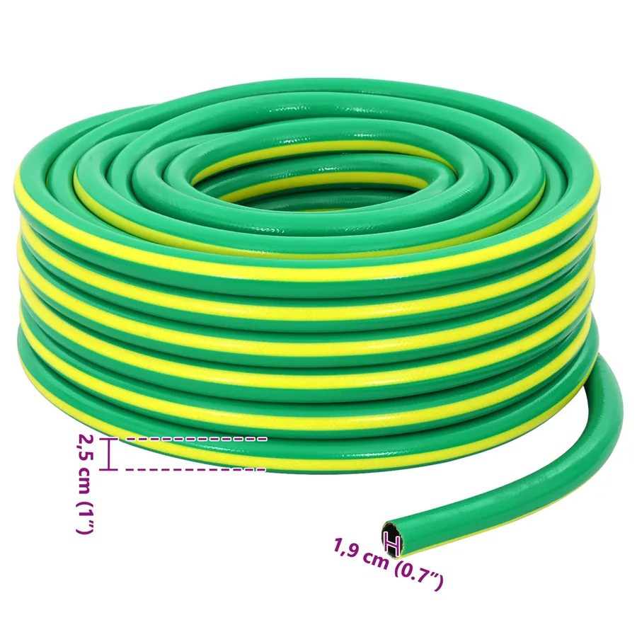 Tuyau de jardin 5 couches Vert et jaune 3 / 4'' 10 m PVC - 6
