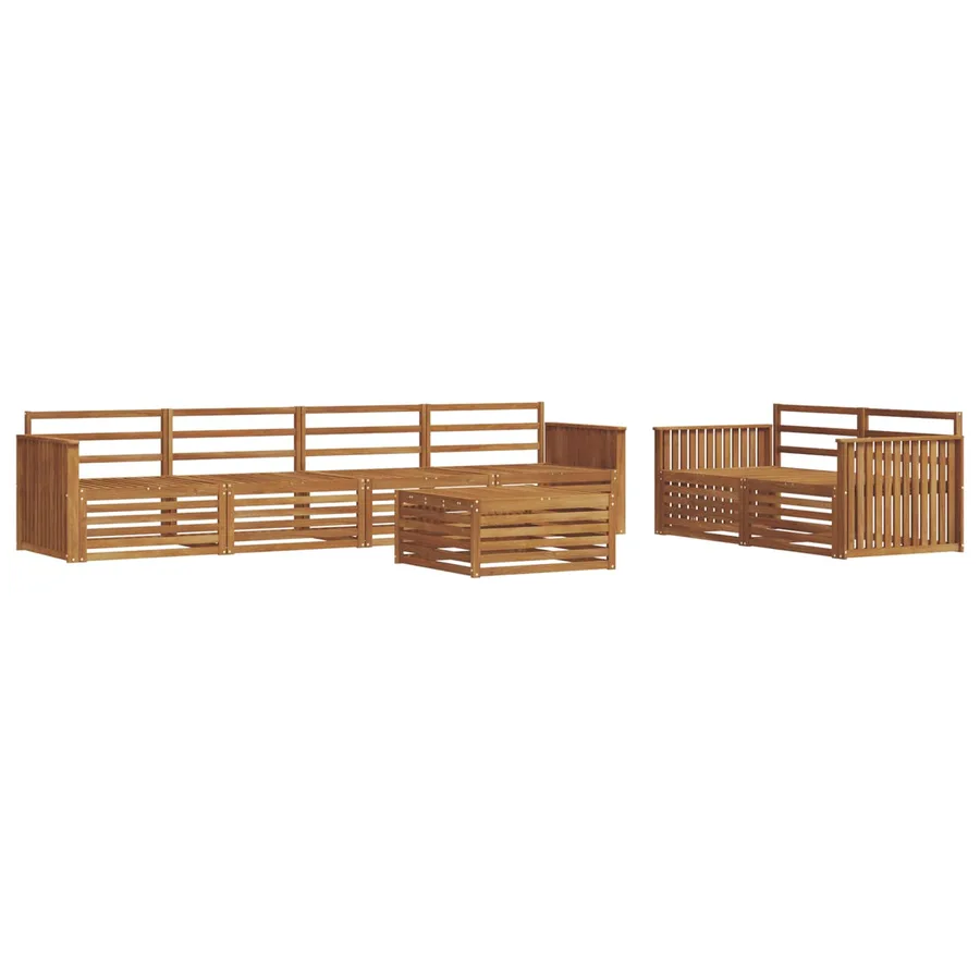 Ensemble de canapés d'extérieur 7 pcs Naturel - 2