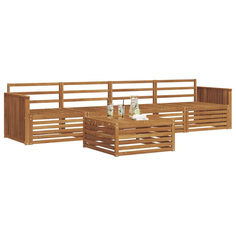 Ensemble de canapés d'extérieur 5 pcs Naturel - 3
