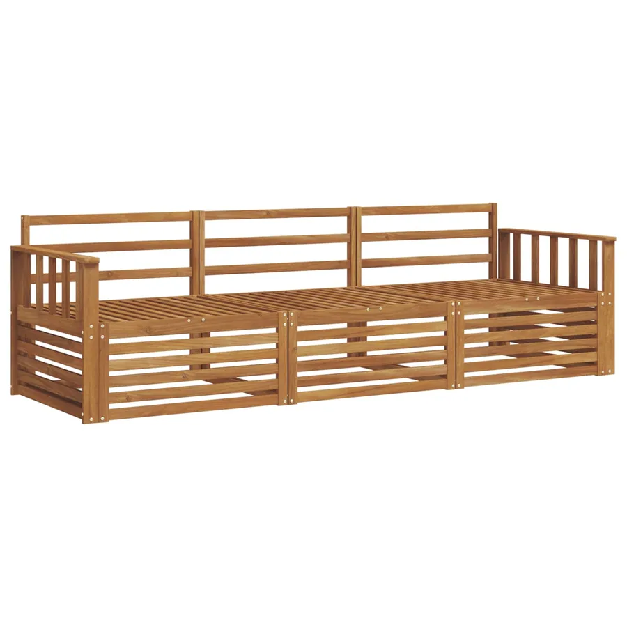 Ensemble de canapés d'extérieur 3 pcs Naturel - 2