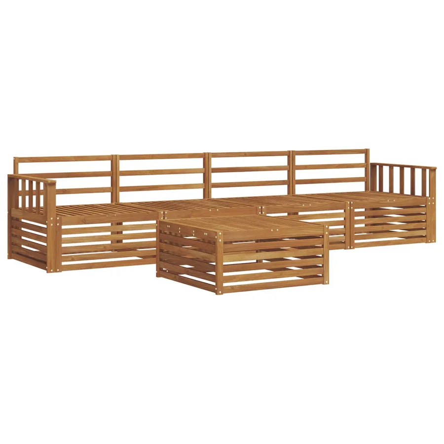 Ensemble de canapés d'extérieur 5 pcs Naturel - 2