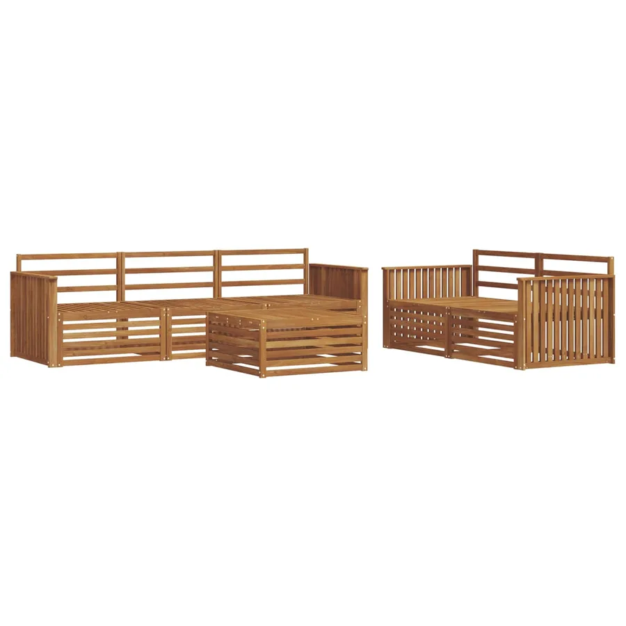 Ensemble de canapés d'extérieur 6 pcs Naturel - 2
