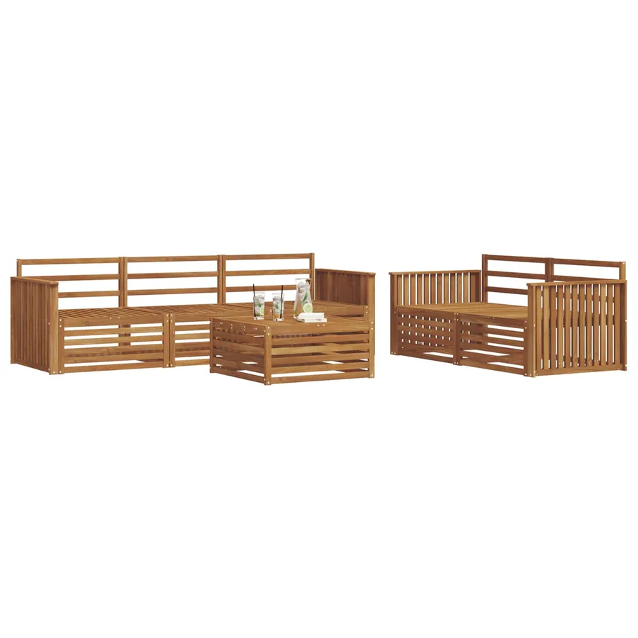 Ensemble de canapés d'extérieur 6 pcs Naturel - 3