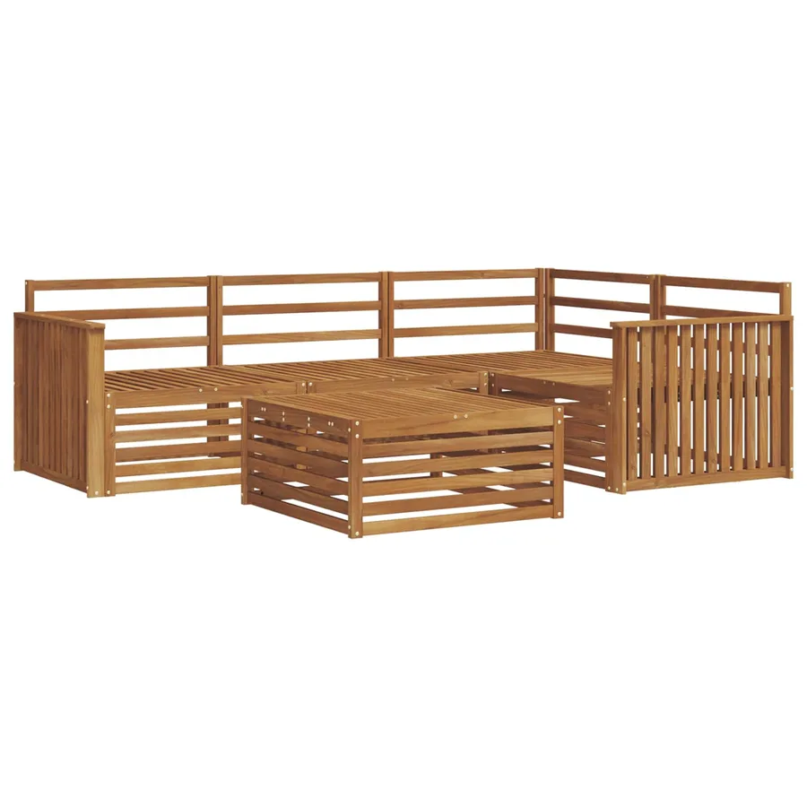 Ensemble de canapés d'extérieur 5 pcs Naturel - 2