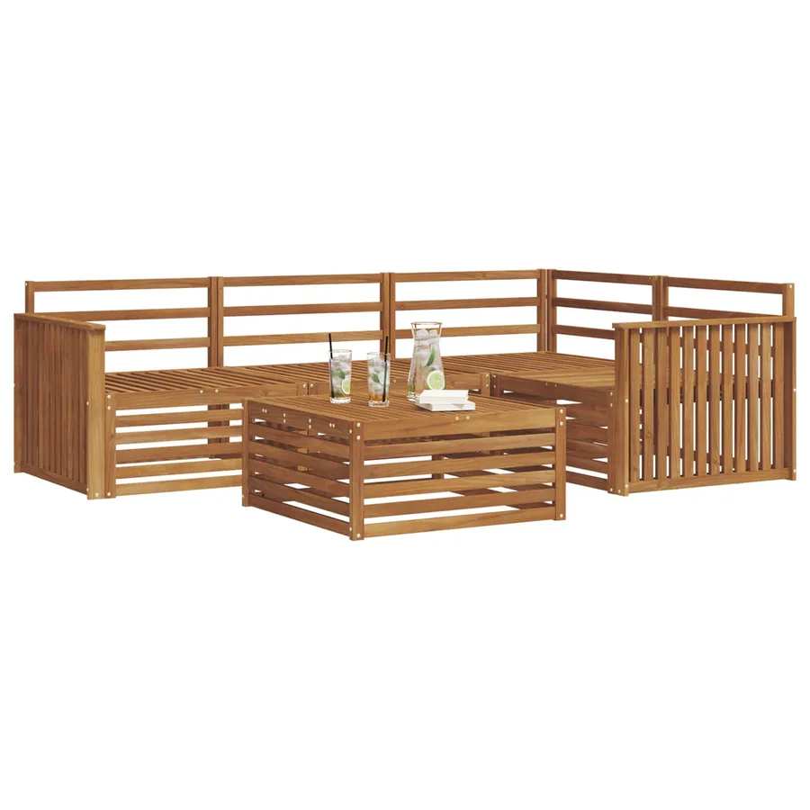 Ensemble de canapés d'extérieur 5 pcs Naturel - 3