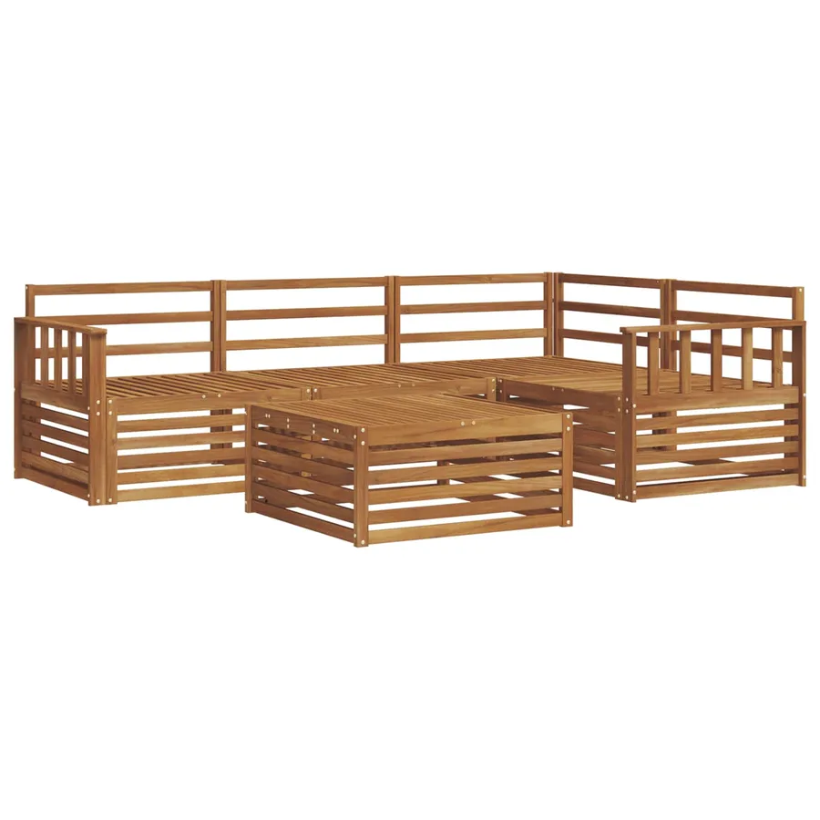 Ensemble de canapés d'extérieur 5 pcs Naturel - 2