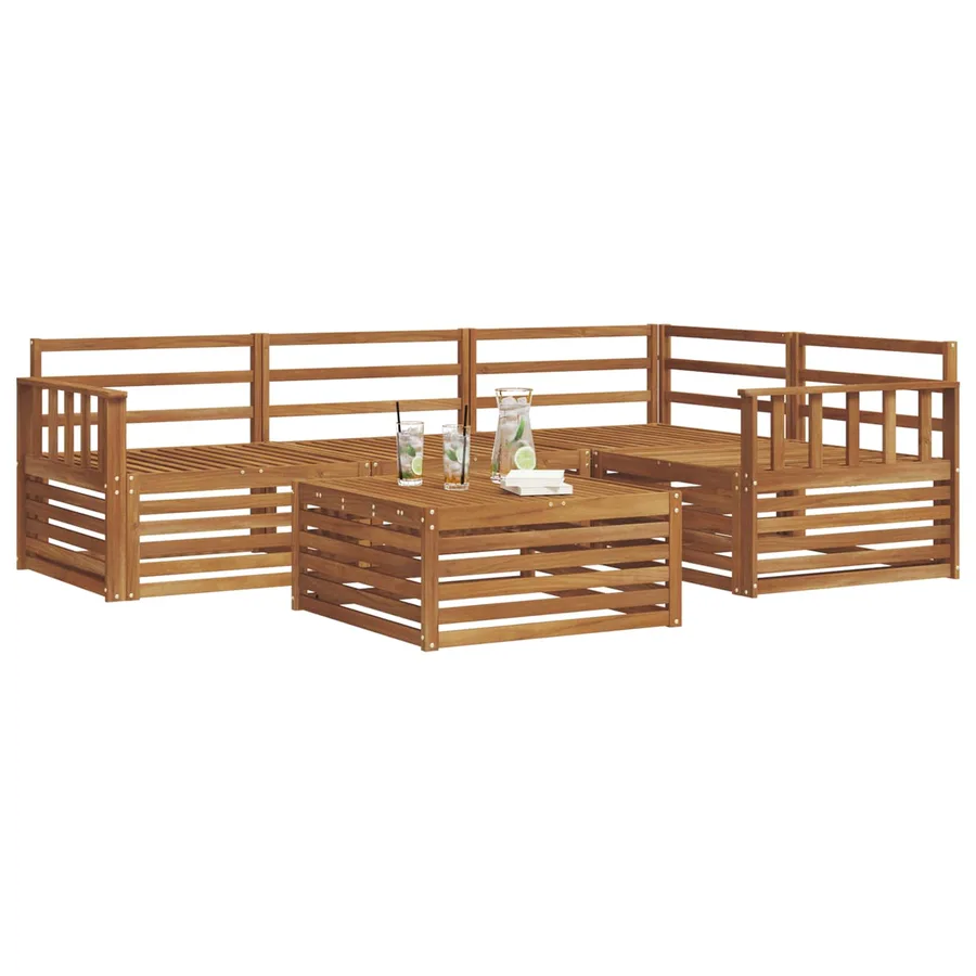 Ensemble de canapés d'extérieur 5 pcs Naturel - 3