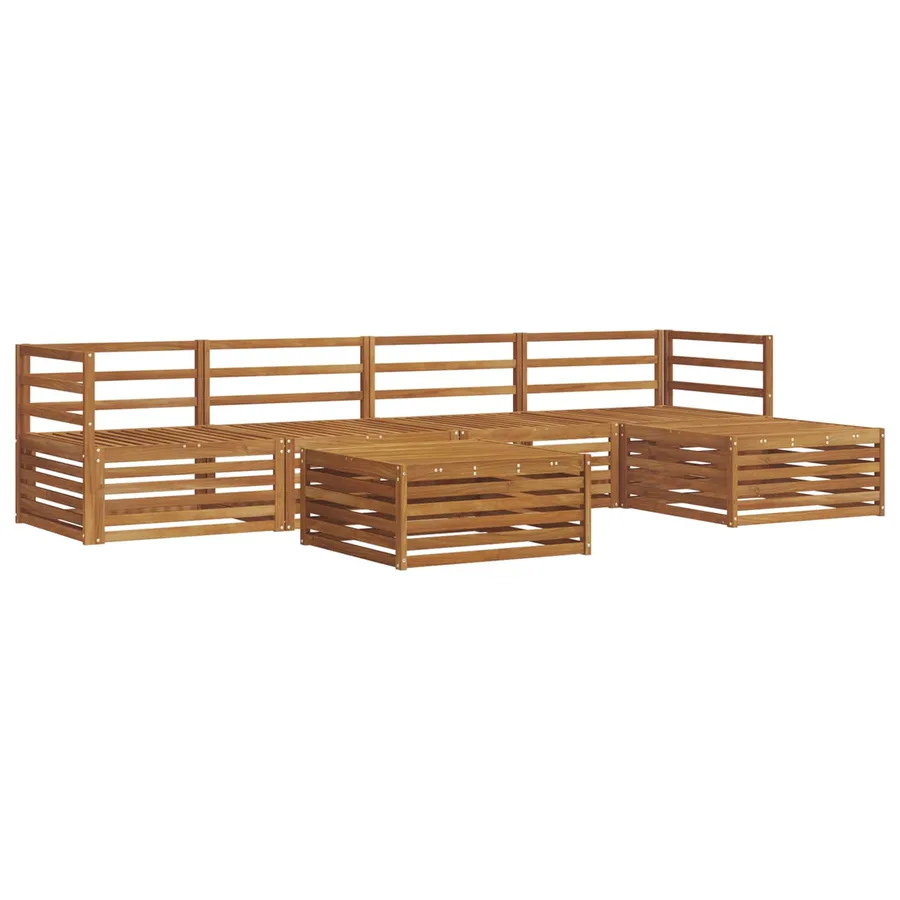Ensemble de canapés d'extérieur 6 pcs Naturel - 2