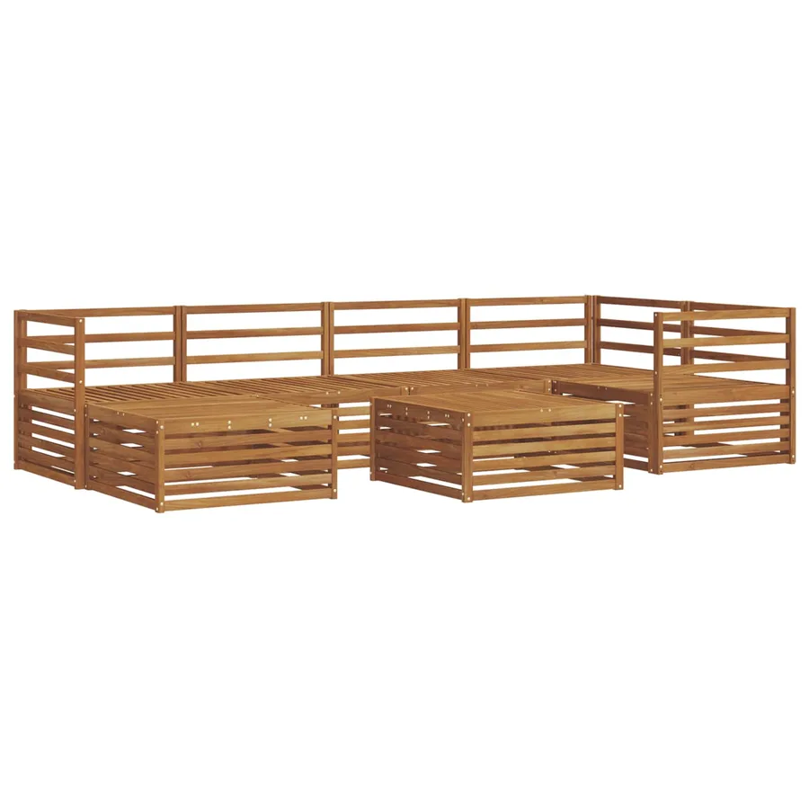 Ensemble de canapés d'extérieur 7 pcs Naturel - 2