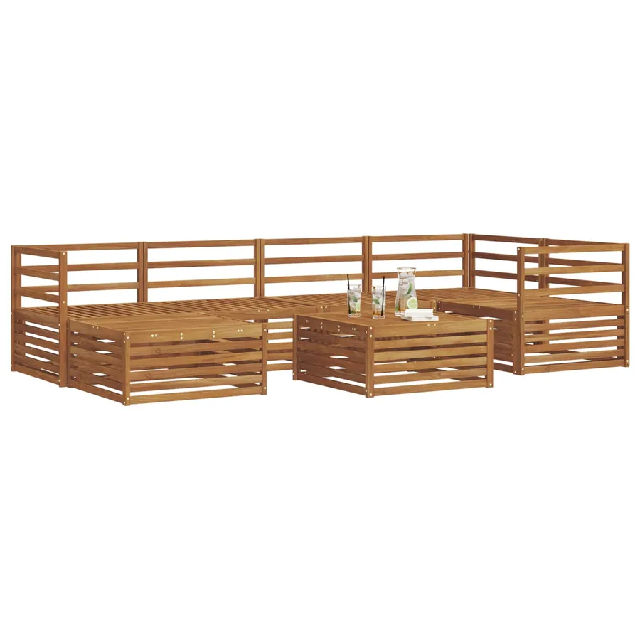 Ensemble de canapés d'extérieur 7 pcs Naturel - 3