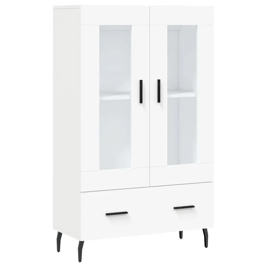 Buffet haut blanc 69,5x31x115 cm bois d'ingénierie - 2