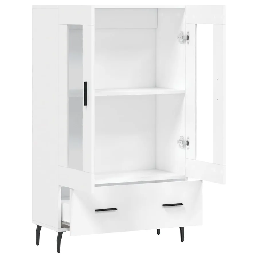 Buffet haut blanc 69,5x31x115 cm bois d'ingénierie - 5