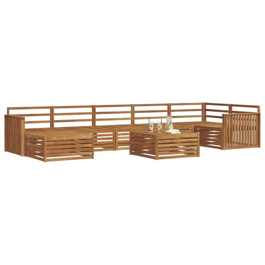 Ensemble de canapés d'extérieur 8 pcs Naturel - 3