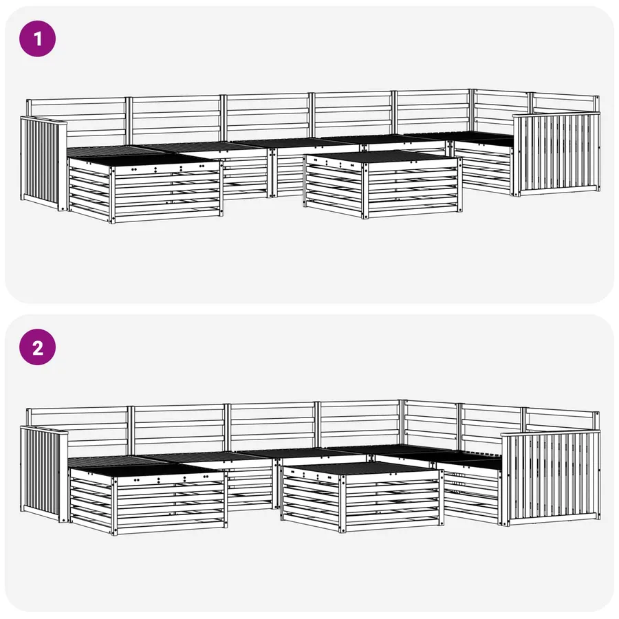Ensemble de canapés d'extérieur 8 pcs Naturel - 8