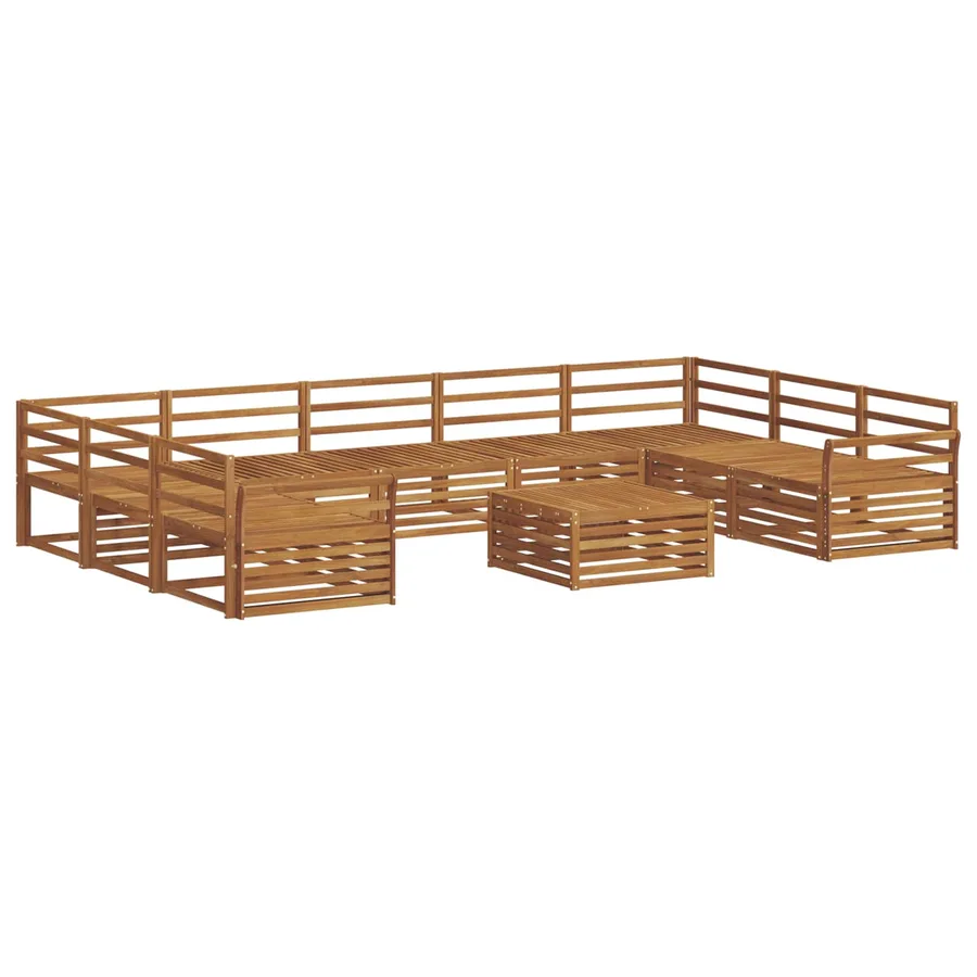 Ensemble de canapés d'extérieur 10 pcs Naturel - 2